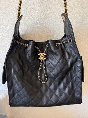 Chanel 25 Black, Medium, Antique Gold Hardware